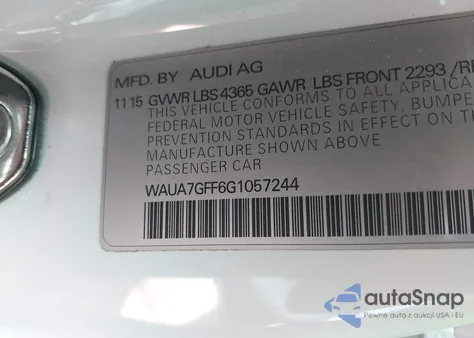 2016 Audi A3 1.8T Premium from USA, damaged, VIN WAUA7GFF6G1057244